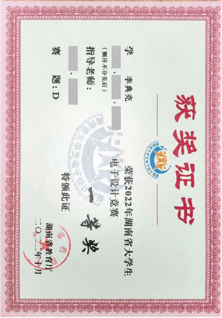 Electronic design first prize / 电子设计竞赛一等奖